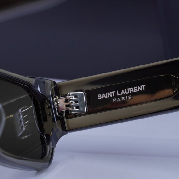 Saint Laurent SL660/F 003 Rectangle Sunglasses - Brown/Grey - Picture 11 of 13